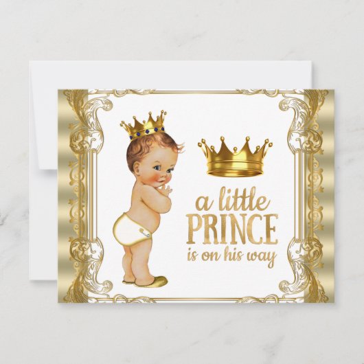 Gold Prince-Baby shower Kaart (Voorkant)