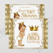 Gold Prince-Baby shower Kaart (Voorkant / Achterkant)