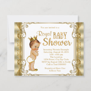 Gold Prince-Baby shower Kaart