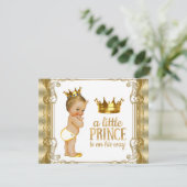 Gold Prince-Baby shower Kaart (Staand voorkant)