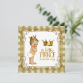Gold Prince-Baby shower Kaart (Staand voorkant)