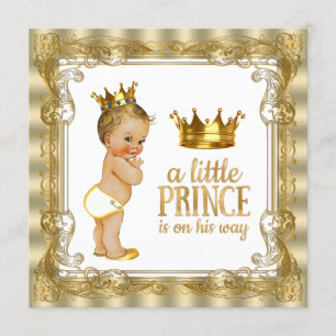 Gold Prince-Baby shower Kaart