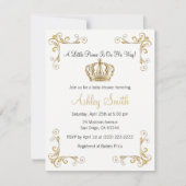 Gold Prince Baby shower Uitnodiging - Gepersonalis (Voorkant)