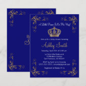 Gold Prince Baby shower Uitnodiging - Gepersonalis (Voorkant / Achterkant)