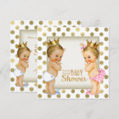 Gold Prince of Princess Gender Reveal Baby shower Kaart (Voorkant / Achterkant)