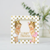 Gold Prince of Princess Gender Reveal Baby shower Kaart (Staand voorkant)