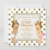 Gold Prince of Princess Gender Reveal Baby shower Kaart (Achterkant)