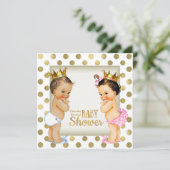 Gold Prince of Princess Gender Reveal Baby shower Kaart (Staand voorkant)