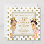 Gold Prince of Princess Gender Reveal Baby shower Kaart (Achterkant)