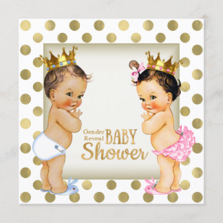 Gold Prince of Princess Gender Reveal Baby shower Kaart