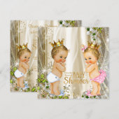 Gold Prince of Princess Gender Reveal Baby shower Kaart (Voorkant / Achterkant)