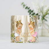 Gold Prince of Princess Gender Reveal Baby shower Kaart (Staand voorkant)