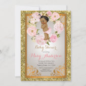 Gold Princess Baby shower Invite Kaart (Voorkant)
