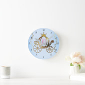 Gold Princess Carriage Blue Storybook gepersonalis Ronde Klok (Huis)