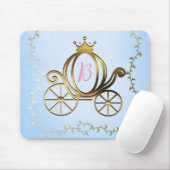 Gold Princess Carriage Blue Storybook Muismat (Met muis)