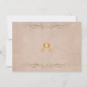 Gold Princess Cinderella Carriage Save the Date Kaart (Achterkant)