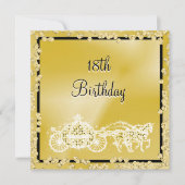 Gold Princess Coach & Horses 18th Birthday Kaart (Voorkant)