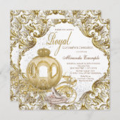 Gold Princess Quinceañera Kaart (Voorkant / Achterkant)