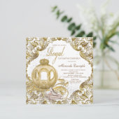 Gold Princess Quinceañera Kaart (Staand voorkant)