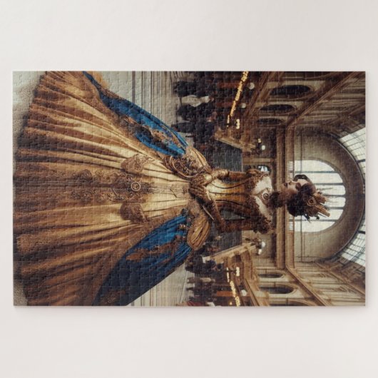 Gold Princess Steampunk Victoriaans Industrial Legpuzzel (Horizontaal)