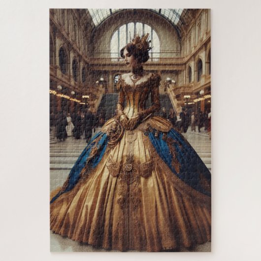 Gold Princess Steampunk Victoriaans Industrial Legpuzzel (Verticaal)