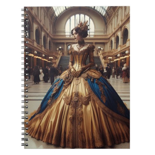 Gold Princess Steampunk Victoriaans Industrial Notitieboek (Voorkant)