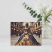 Gold Princess Steampunk Victorian Briefkaart (Staand voorkant)
