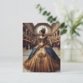 Gold Princess Steampunk Victorian Industrial Briefkaart (Staand voorkant)