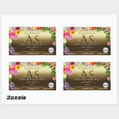 Gold Product Labels Colorful Flowers Monogram Logo (Vel)