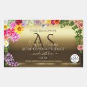 Gold Product Labels Colorful Flowers Monogram Logo (Voorkant)