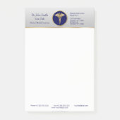 Gold Professional Blue Caduceus Post-it® Notes (Voorkant)