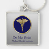 Gold Professional Blue Caduceus Sleutelhanger (Voorkant)