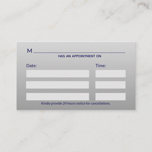 Gold Professional Blue Medical Caduceus Afsprakenkaartje (Achterkant)