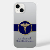 Gold Professional Caduceus Medical Blue Case-Mate iPhone Case (Achterkant)