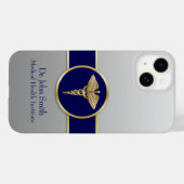 Gold Professional Caduceus Medical Blue Case-Mate iPhone Case (Achterkant (horizontaal))