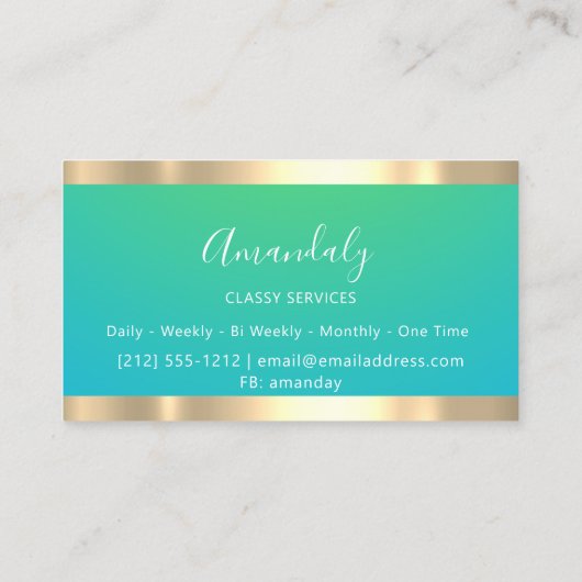 Gold Professional Consulting - robuust blauw, mode Visitekaartje (Achterkant)