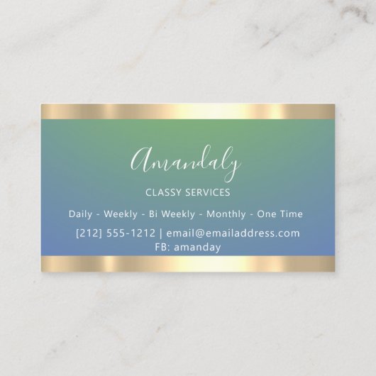 Gold Professional Consulting - robuust blauw vip Visitekaartje (Achterkant)