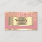 Gold Professional Consulting Stusty Pink Glitter Visitekaartje (Voorkant)