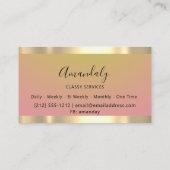 Gold Professional Consulting Stusty Pink Glitter Visitekaartje (Achterkant)