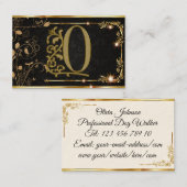 Gold Professional Elegant modern Script Caligraphy Visitekaartje (Voorkant / Achterkant)