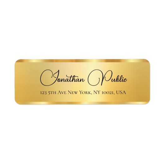 Gold Professional Elegant Sjabloon Typografie Etiket (Voorkant)