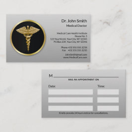 Gold Professional Medical Caduceus Afsprakenkaartje