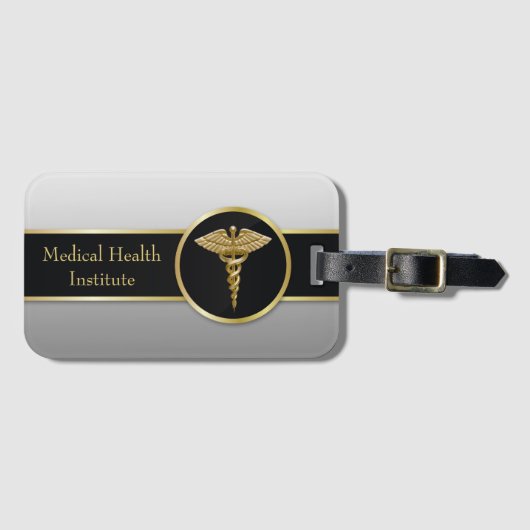 Gold Professional Medical Caduceus - Bagagelabel (Voorkant (horizontaal))