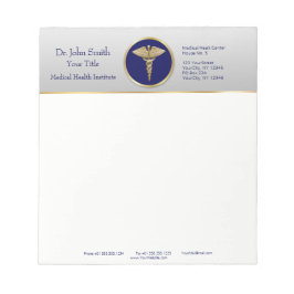 Gold Professional Medical Caduceus Blue Notitieblok