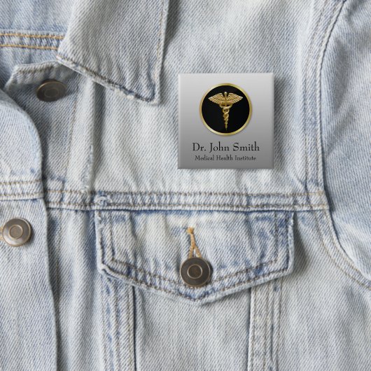 Gold Professional Medical Caduceus - Button (In situ)