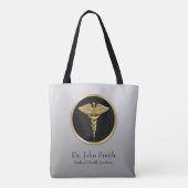 Gold Professional Medical Caduceus - Canvas tas (Achterkant)