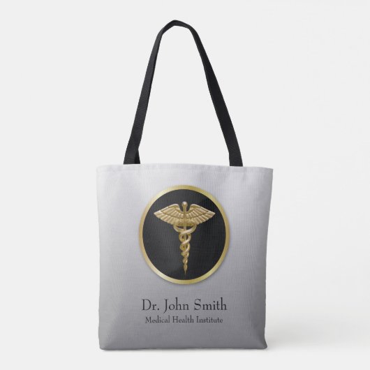 Gold Professional Medical Caduceus - Canvas tas (Achterkant)