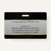 Gold Professional Medical Caduceus Foto ID Badge (Achterkant)