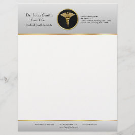 Gold Professional Medical Caduceus - Letterhead Briefhoofd Sjabloon