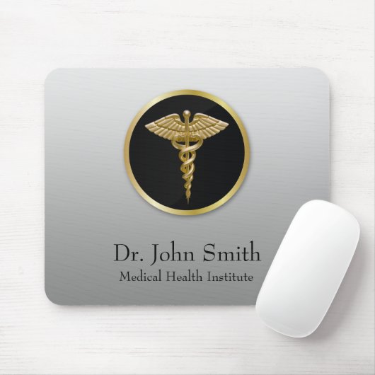 Gold Professional Medical Caduceus - Mousepad Muismat (Met muis)